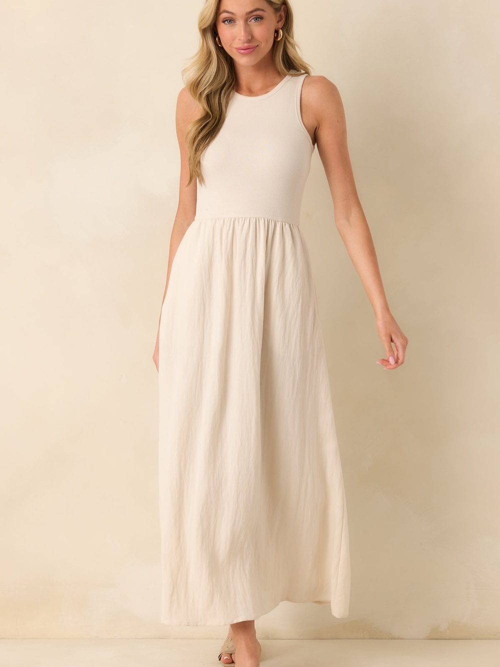 Z Supply Cream Sleeveless Maxi Dress